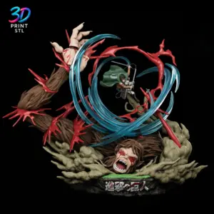 Levi vs Beast Titan Diorama Attack on Titan | STL for 3D Printers