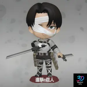 Levi Ackerman Injury Chibi Attack on Titan | STL for 3D Printers