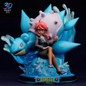 Lorelei & Lapras Pokémon | 3D Print File | STL