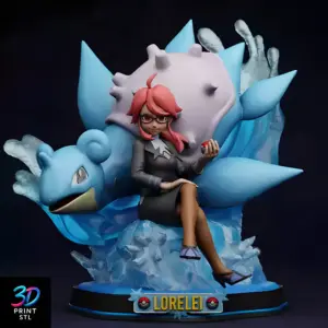 Lorelei and Lapras Pokémon | 3D Print Model | STL