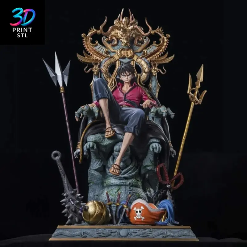 Luffy on the Throne Figure One Piece | 3D Print File | STL