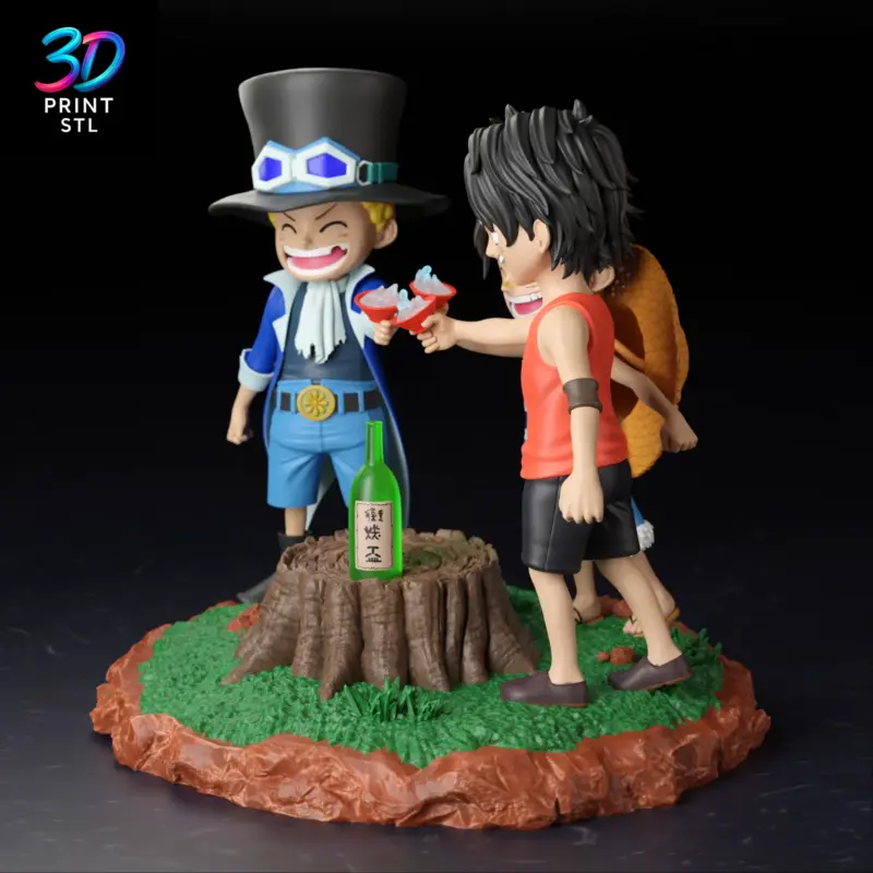 Luffy, Ace & Sabo Kids Diorama One Piece | 3D Print Model | STL - Image 3