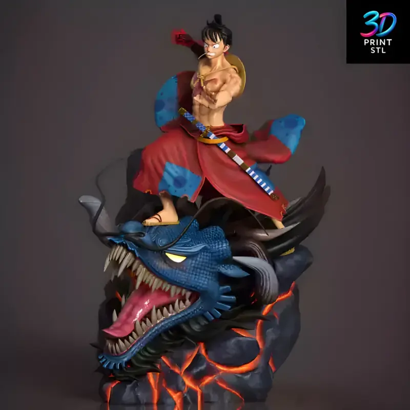 Luffy vs Kaido One Piece | STL for 3D Printers - Image 3