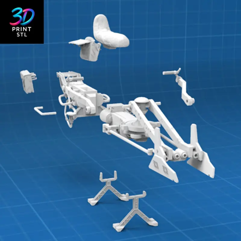 Mandalorian Speeder Bike Figure Star Wars | 3D Print File | STL - Image 4
