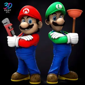 Mario & Luigi Super Mario Bros | 3D Print File | STL