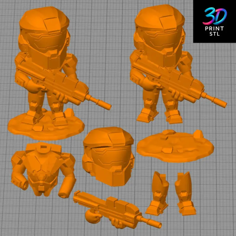 Master Chief Chibi Halo | STL for 3D Printers - Image 3