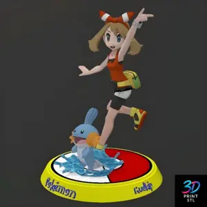 May and Mudkip Pokémon | 3D Print File | STL