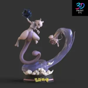 Mewtwo vs Mew Diorama Pokémon | 3D Print File | STL