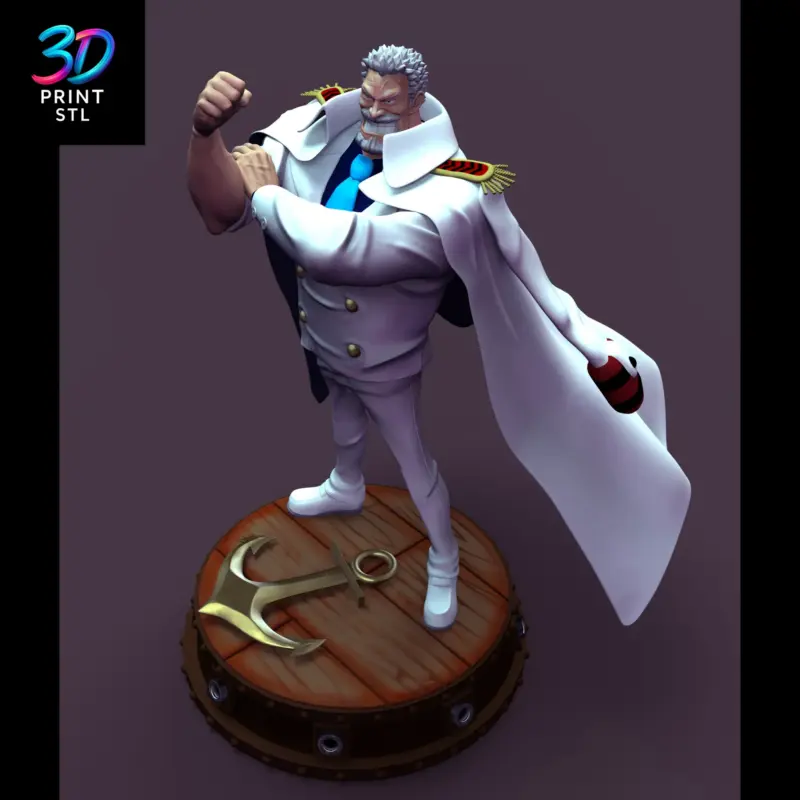 Monkey D. Garp Figure One Piece | 3D Print Model | STL - Image 6