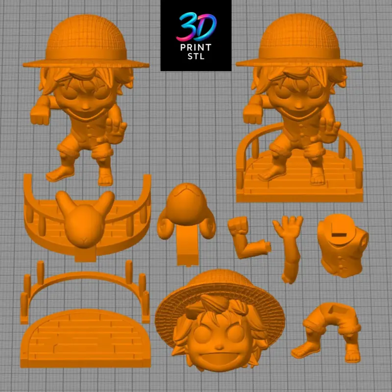 Monkey D. Luffy Chibi One Piece | 3D Print File | STL - Image 4