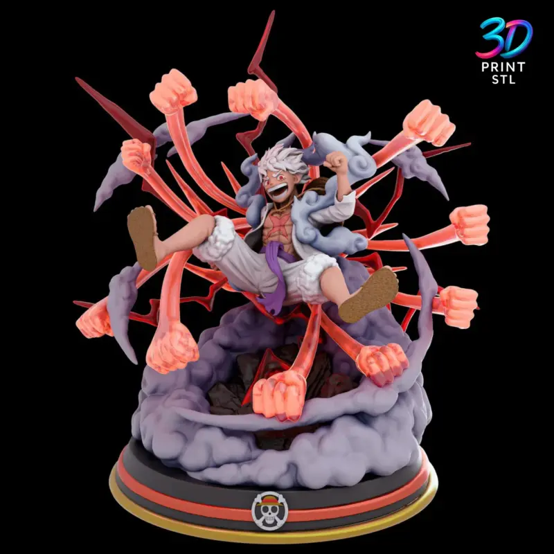 Luffy Gear 5 Figure One Piece | STL for 3D Printers - Image 3