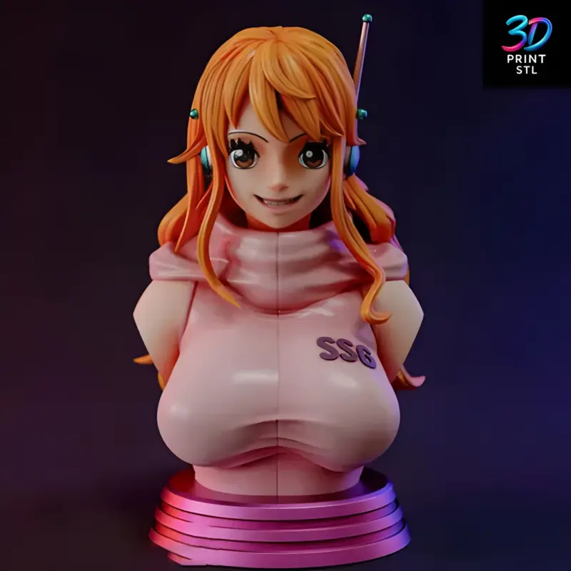 Nami Bust One Piece | 3D Print File | STL - Image 3