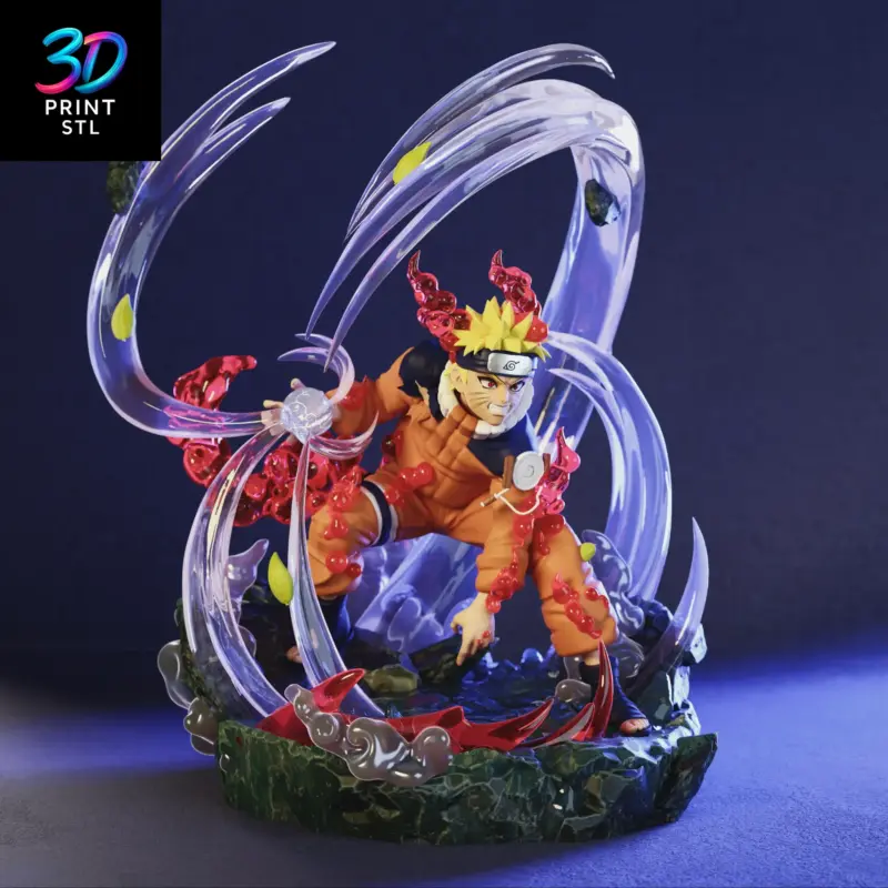 Naruto Nine-Tails Mode Naruto Shippuden | 3D Print File | STL - Image 2
