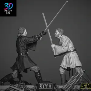 Obi-Wan vs Anakin Skywalker Diorama Star Wars | 3D Print Model | STL