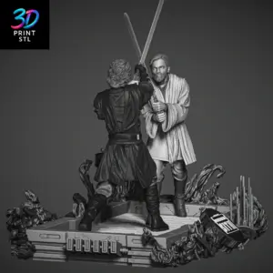 Obi Wan20Kenobi20vs20Anakin20Skywalker20Diorama20STL2020Star20Wars20203D20Printable20Figure202