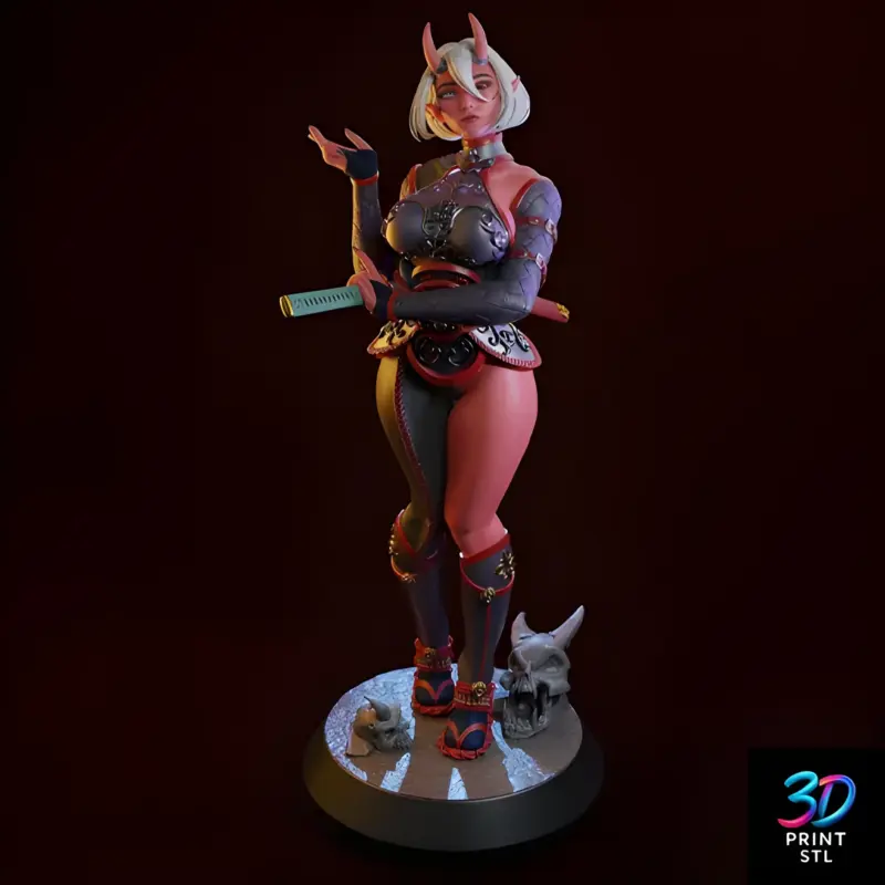 Oni Girl | 3D Print File | STL - Image 2