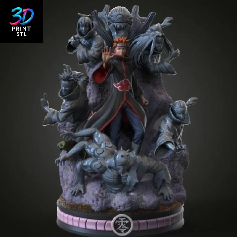 Pain & Six Paths Diorama Naruto Shippuden | STL for 3D Printers