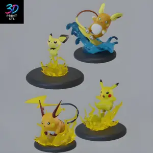 Pikachu Pack Pokémon | 3D Print File | STL