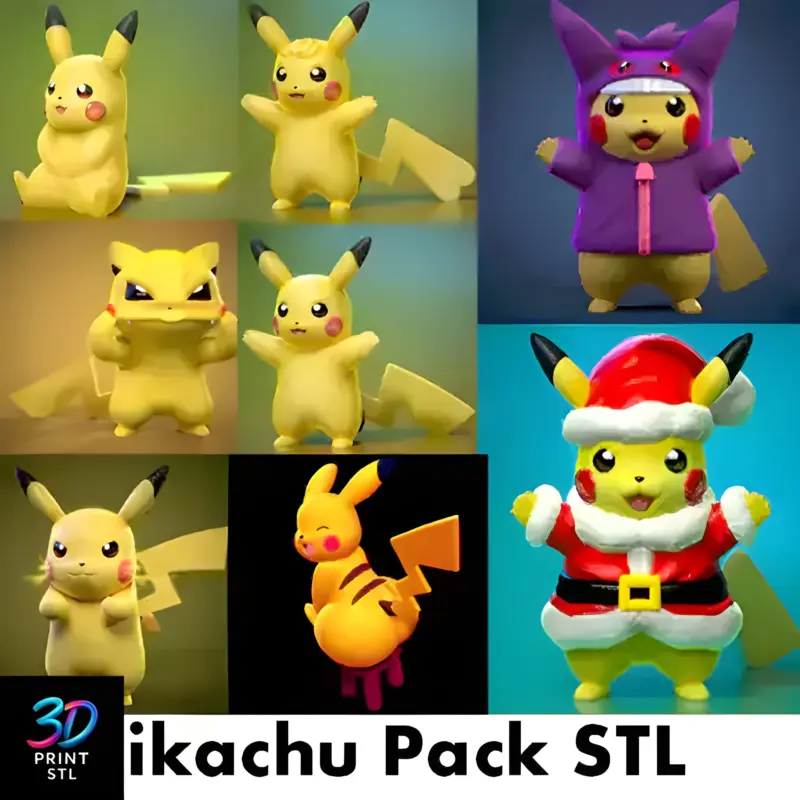 Pikachu Pack | 3D Print File | STL