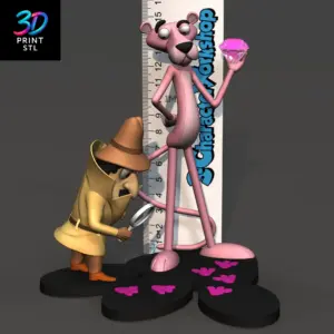 Pink Panther & Inspector Figure Cartoons | 3D Print File | STL