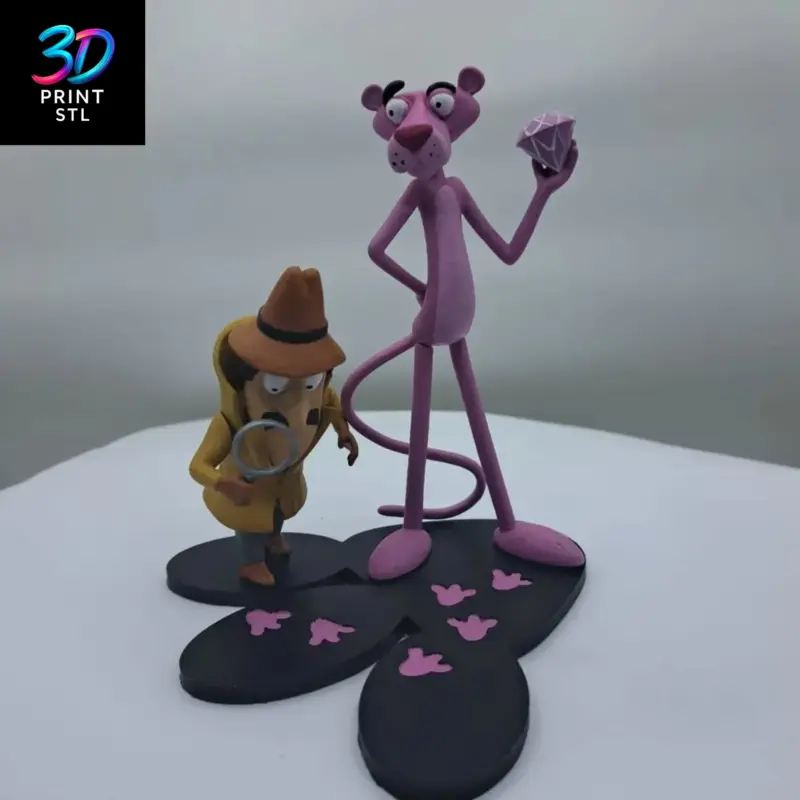 Pink Panther & Inspector Figure Cartoons | 3D Print File | STL - Image 3