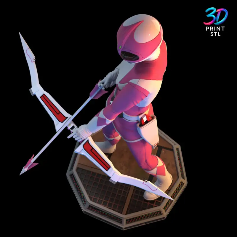 Pink Power Ranger Figure Mighty Morphin | STL for 3D Printers - Image 3