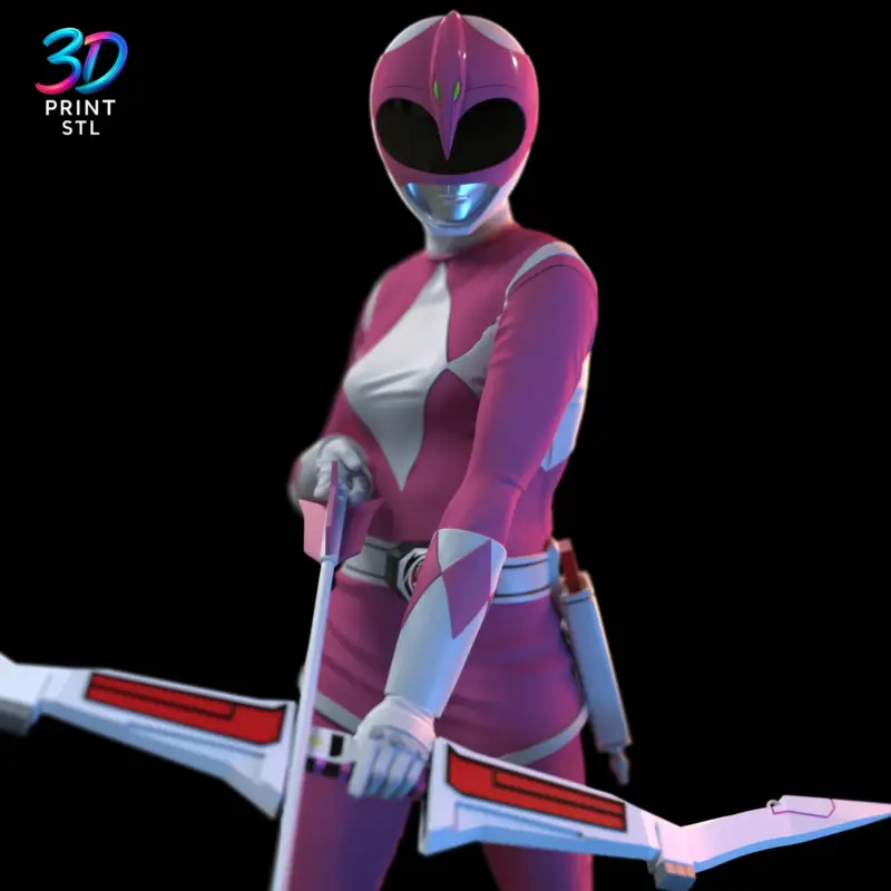 Pink Power Ranger Figure Mighty Morphin | STL for 3D Printers - Image 4