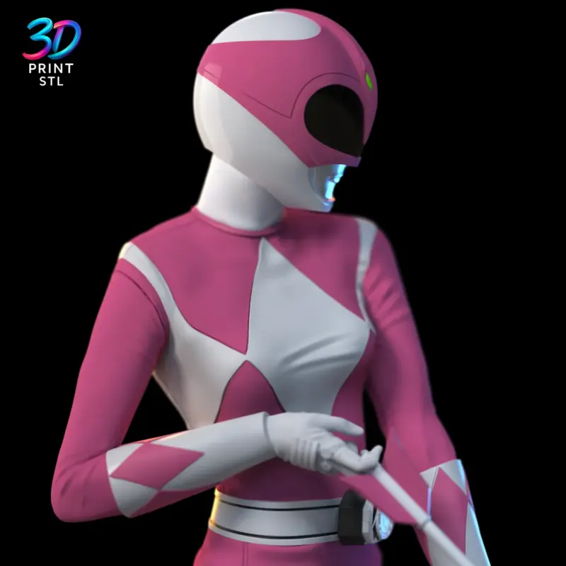 Pink Power Ranger Figure Mighty Morphin | STL for 3D Printers - Image 5