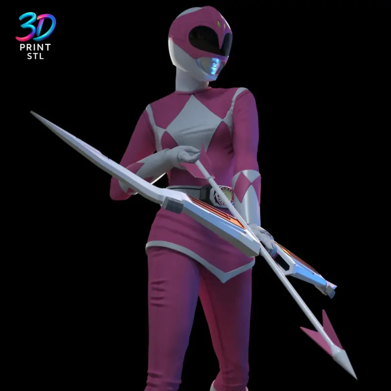 Pink Power Ranger Figure Mighty Morphin | STL for 3D Printers - Image 6