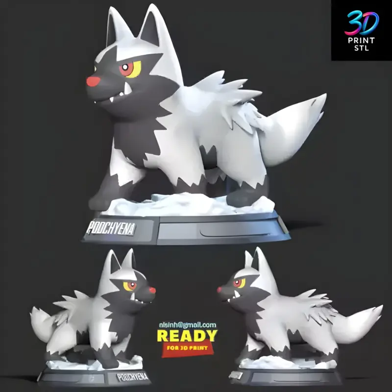Poochyena Pokémon | STL for 3D Printers