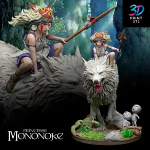 Princess Mononoke Figure Studio Ghibli | 3D Print Model | STL