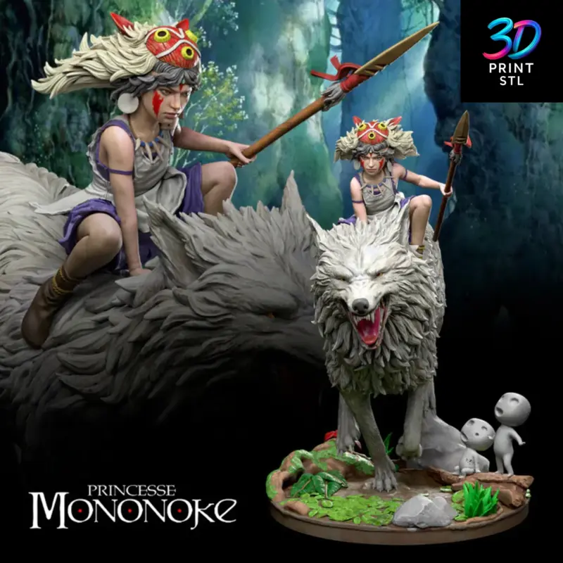 Princess Mononoke Figure Studio Ghibli | 3D Print Model | STL