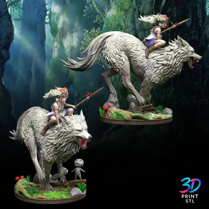 Princess Mononoke Figure Studio Ghibli | 3D Print Model | STL - Image 2