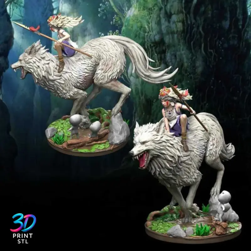 Princess Mononoke Figure Studio Ghibli | 3D Print Model | STL - Image 3