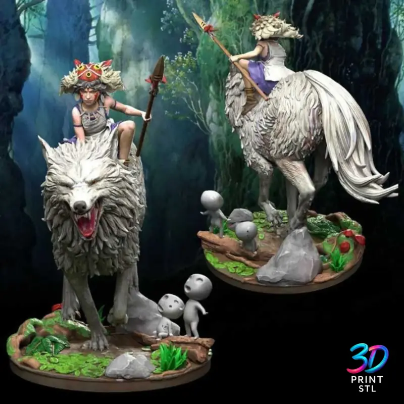 Princess Mononoke Figure Studio Ghibli | 3D Print Model | STL - Image 4
