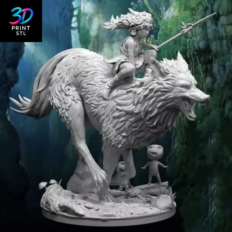 Princess Mononoke Figure Studio Ghibli | 3D Print Model | STL - Image 5