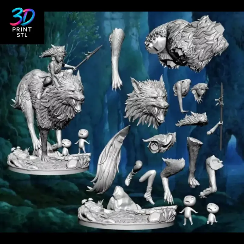 Princess Mononoke Figure Studio Ghibli | 3D Print Model | STL - Image 6