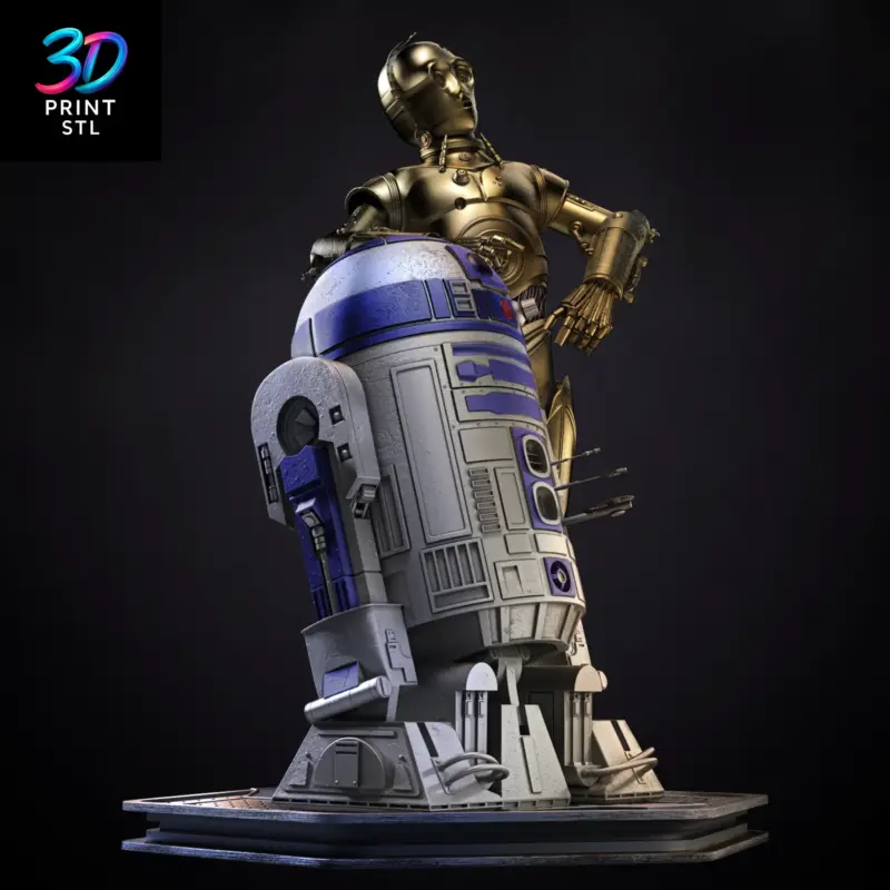 R2D2 and C3PO Figure Star Wars | STL File for 3D Printing - Image 2