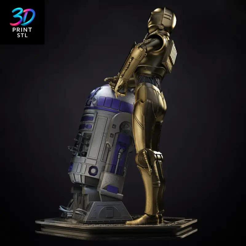 R2D2 and C3PO Figure Star Wars | STL File for 3D Printing - Image 3