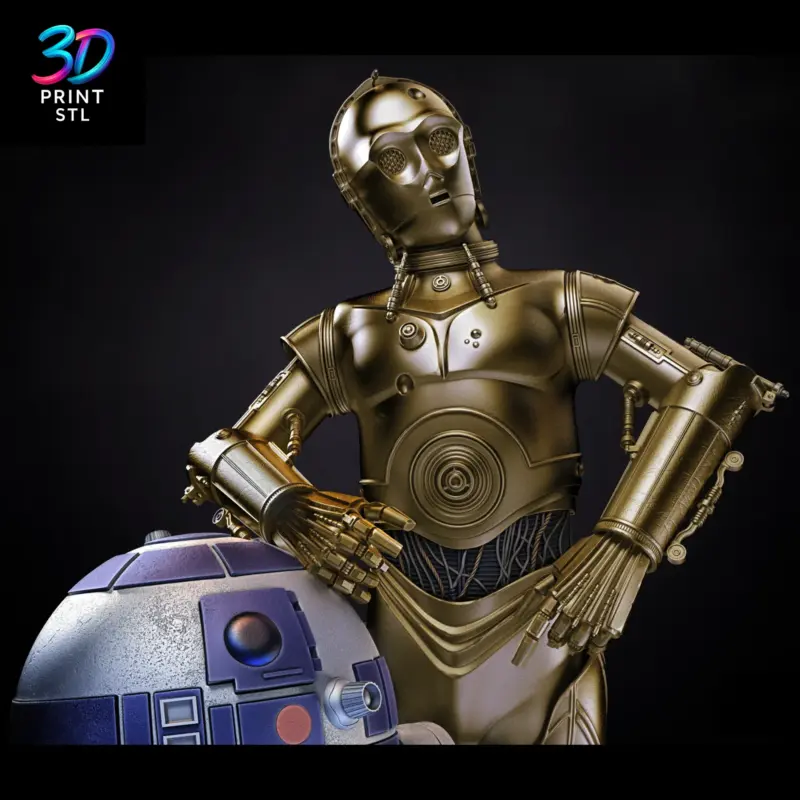 R2D2 and C3PO Figure Star Wars | STL File for 3D Printing - Image 4
