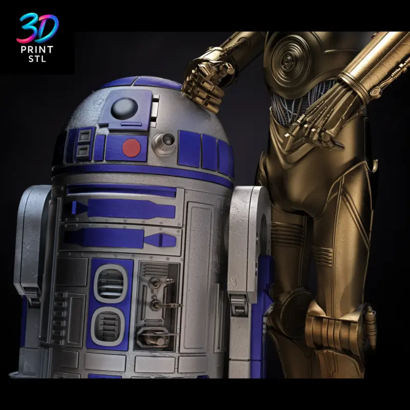 R2D2 and C3PO Figure Star Wars | STL File for 3D Printing - Image 5