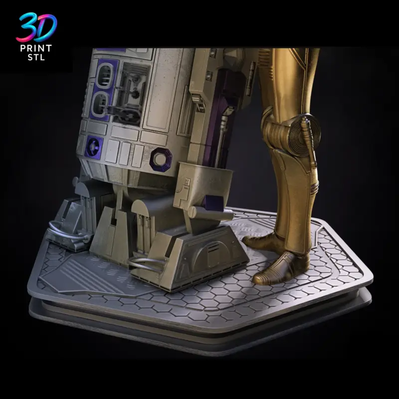 R2D2 and C3PO Figure Star Wars | STL File for 3D Printing - Image 6