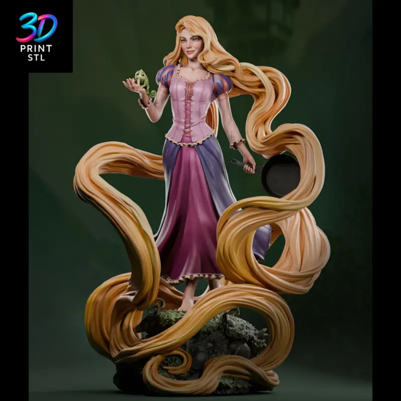 Rapunzel and Pascal Tangled | 3D Print File | STL