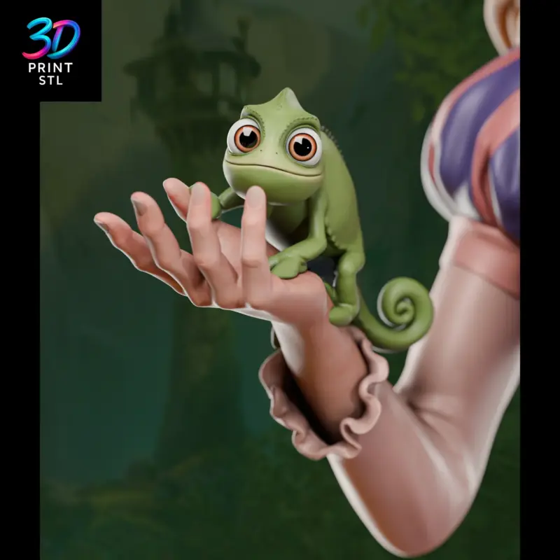 Rapunzel and Pascal Tangled | 3D Print File | STL - Image 5