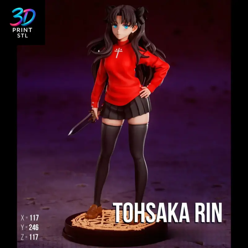 Rin Tohsaka Figure Fate | STL File for 3D Printing
