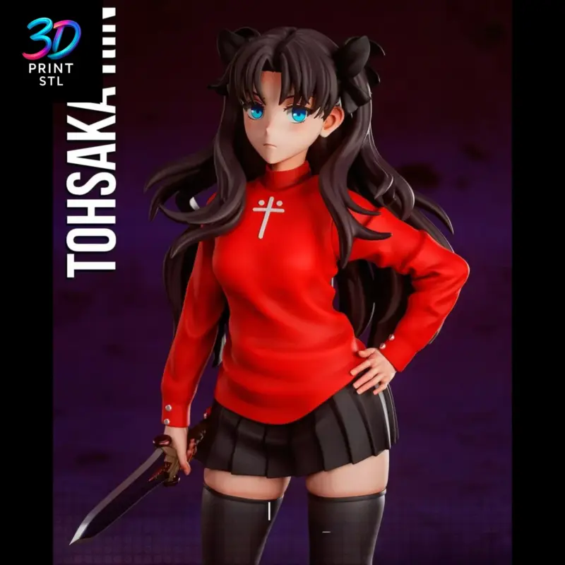 Rin Tohsaka Figure Fate | STL File for 3D Printing - Image 3