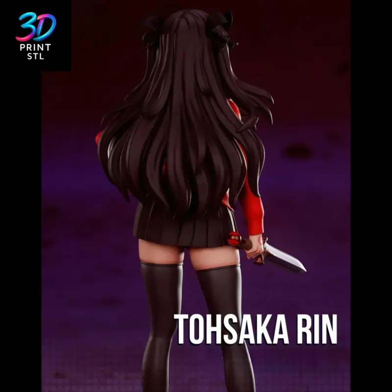 Rin Tohsaka Figure Fate | STL File for 3D Printing - Image 4
