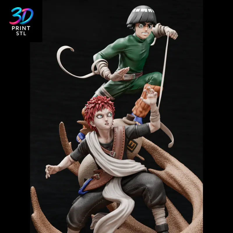 Rock Lee vs Gaara Diorama Naruto | 3D Print File | STL - Image 2
