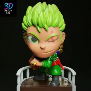 Roronoa Zoro Chibi One Piece | STL File for 3D Printing