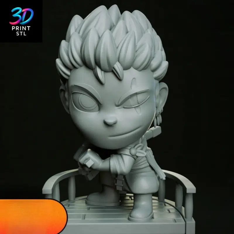 Roronoa Zoro Chibi One Piece | STL File for 3D Printing - Image 3